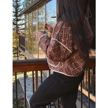 Omoone Women's Stylish Cropped Quilted Jacket for Winter