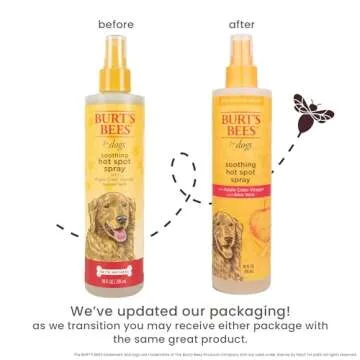 Burt's Bees for Pets Hot Spot Spray with Apple Cider Vinegar and Aloe Vera, 95% Natural Origin Formulas, Dog Spray for Itchy Dogs, Dog Spray Itchy Skin Relief, 2pk 10oz