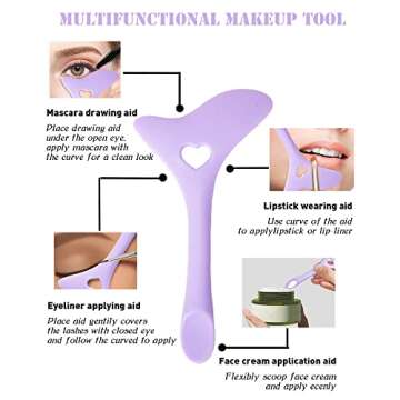 DogieLyn Silicone Winged Tip Reusable Smoky Eyeshadow Applicators Plate Cat Shape Eye liner Shadow G...