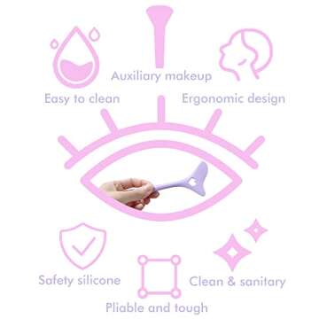 DogieLyn Silicone Winged Tip Reusable Smoky Eyeshadow Applicators Plate Cat Shape Eye liner Shadow Guide Template Multifunctional Lazy Quick Makeup Tool Eyebrow Pencil Eyeliner Stencils