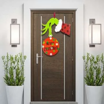 Cheerful Happy Storm Christmas Door Decoration for Holidays