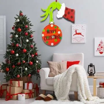 Cheerful Happy Storm Christmas Door Decoration for Holidays