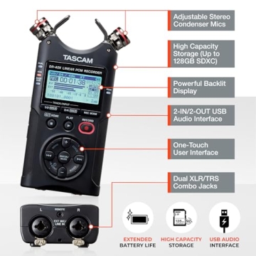 TASCAM DR-40X Portable Recorder for All Audio Needs