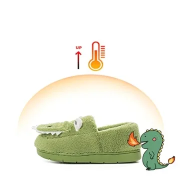 JACKSHIBO Dinosaur Slippers for Toddler Comfort and Fun