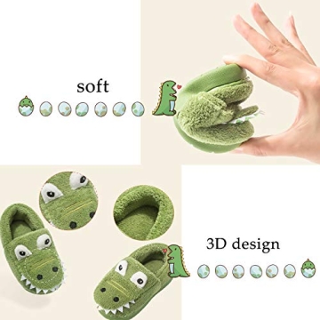 JACKSHIBO Dinosaur Slippers for Toddler Comfort and Fun