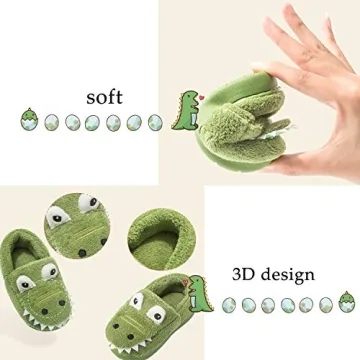 JACKSHIBO Dinosaur Slippers for Toddler Comfort and Fun