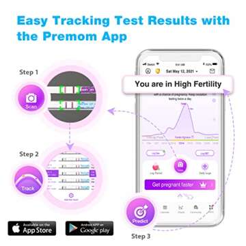 Easy@Home Ovulation Test Predictor Kit : Accurate Fertility Test for Women (Width of 5mm), Fertility Monitor Test Strips, 50 LH Strips with 50 Urine Cups