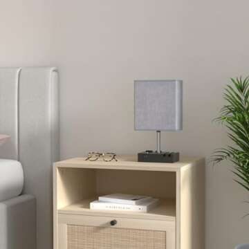 lifeholder Fully Dimmable Table lamp, Lamps with Two Phone Stands and AC Outlet, Bedside Lamp with T...