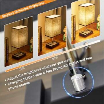 Lifeholder Dimmable Table Lamp with USB Charging Features