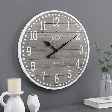 FirsTime & Co. Gray Arlo Wall Clock - Vintage 20" Decor for Living Room & Office