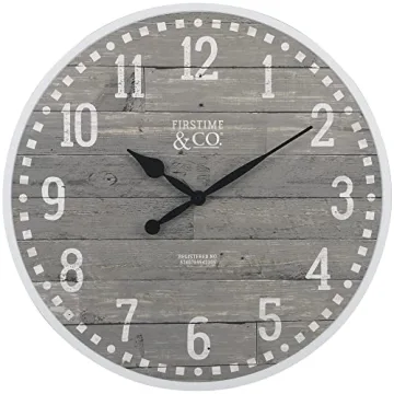 FirsTime Gray Arlo Wall Clock - Vintage 20" Decor