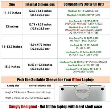 Allinside 13-13.3" Laptop Sleeve Compatible with MacBook Pro 14 2021 M1 (A2442)/ MacBook Air 13 2010...