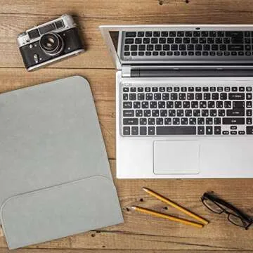 Allinside 13-13.3" Laptop Sleeve Compatible with MacBook Pro 14 2021 M1 (A2442)/ MacBook Air 13 2010-2017/ MacBook Pro 13 2010-2016, PU Leather Laptop Case, Gray