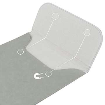 Allinside 13-13.3" Laptop Sleeve Compatible with MacBook Pro 14 2021 M1 (A2442)/ MacBook Air 13 2010-2017/ MacBook Pro 13 2010-2016, PU Leather Laptop Case, Gray