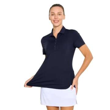 M MAELREG Womens Golf Shirt Short Sleeve Casual Lightweight Quick Dry Collared Tennis Polo Shirts for Women Navy