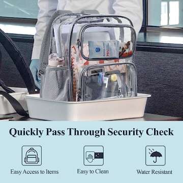 PACKISM Clear Backpack - Stylish 17" Clear Bookbag for School
