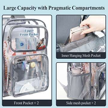PACKISM Clear Backpack - Heavy Duty for School & Work