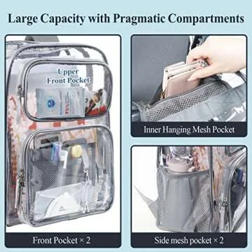 PACKISM Clear Backpack - Heavy Duty for School & Work
