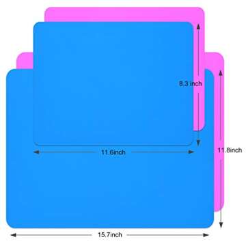 Coopay 4 Pieces A3 A4 Extra Large Silicone Sheet Silicone Mats for Crafts Resin Jewelry Casting Mat ...