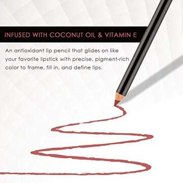 BODYOGRAPHY:Cream Lip Pencil (Heatherberry): Rose Nude Waterproof & Pigment-Rich Salon Makeup w/ Coconut Oil, Vitamin E | Gluten-Free, Cruelty-Free, Paraben-Free