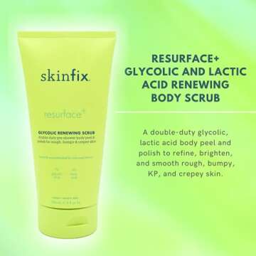 Skinfix Resurface+ Glycolic Renewing Scrub: A Double-Duty AHA BHA Exfoliant Scrub & Body Peel to Vis...
