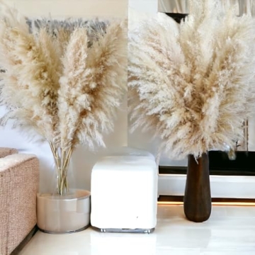 40" inch 30 Stems Natural Dried Pampas Grass – Tall, Large and Fluffy, No Shedding No Stench, 30 p...