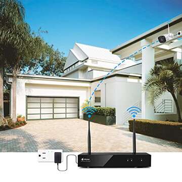 [Dual WiFi, 2K Video] Kittyhok 3MP Wireless Security Camera System with 1TB HDD, 4Pcs Outdoor/Indoor WiFi Home Surveillance Cameras w/Night Vision, IP66 Waterproof, 24/7 Recording Video, 2-Way Audio