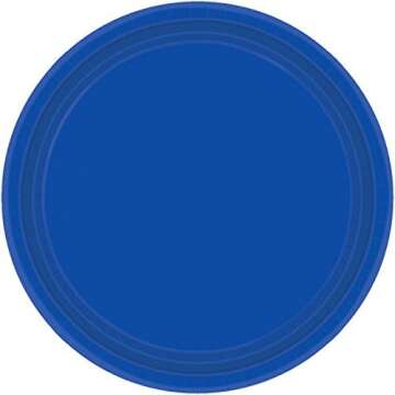 Blue Solid Color Party Supplies Bundle Pack for 20 - Plates, Cups, Napkins and Table Covers (Plus Pa...