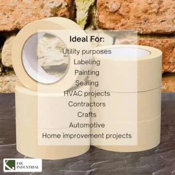 JAK 2 Inch Masking Tape - 6 Rolls for DIY and Painting