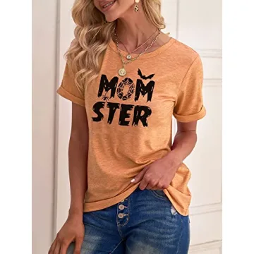 Momster T-Shirt Women Funny Halloween Graphic Tee