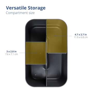 BLUE GINKGO Stackable Organizer Caddy – Korean-Made Portable Tote for Bathroom, Office, Crafts, or School Supplies (Rectangle, Gray)