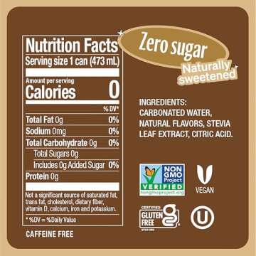 Zevia Creamy Root Beer Soda - Zero Sugar, Vegan & Gluten-Free (12-Pack)