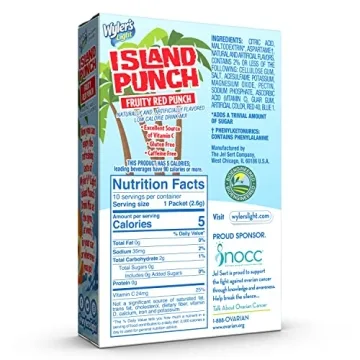 Wyler's Light Island Punch Singles To Go, Water Drink Mix, Fruity Red Punch, 10 Count, Pack Of 12 (120 Single Servings)