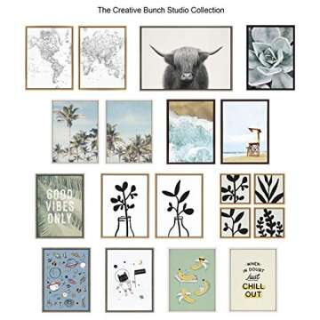 Kate and Laurel Sylvie Minimalist Evergreen Trees Framed Linen Textured Canvas Wall Art by The Creative Bunch Studio, Set of 2, 18x24 Natural, Modern Nature Art for Wall