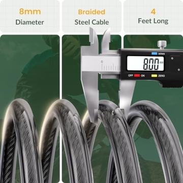 Titanker 4FT Bike Lock Cable with Resettable Combination