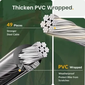 Titanker 4FT Bike Lock Cable with Resettable Combination