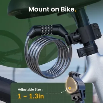 Titanker 4FT Bike Lock Cable with Resettable Combination