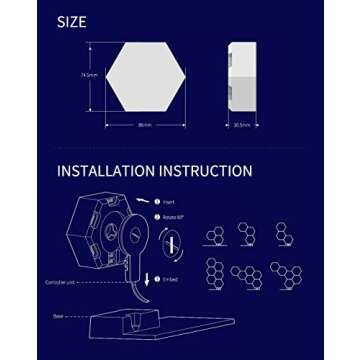 Color Light 6Pcs DIY Smart Lights Creative Geometry Assembly LED Night Light Smart APP Control for Google Home Works with Alexa Google Assistant Voice Control to Switch Light and Change Colors lamp