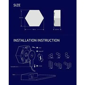 Color Light 6Pcs DIY Smart Lights Creative Geometry Assembly LED Night Light Smart APP Control for Google Home Works with Alexa Google Assistant Voice Control to Switch Light and Change Colors lamp