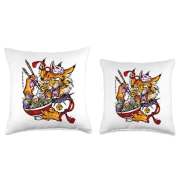 Ramen Tiger Throw Pillow