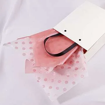 MR FIVE 30 Sheets 20 x 28 Inch Metallic Pink Tissue Paper Bulk,Gift Wrapping Tissue Paper Pink Tissue Paper for Gift Bags,Crafts and DIY,Gift Wrapping Papper for Birthday Baby Shower Wedding Holiday