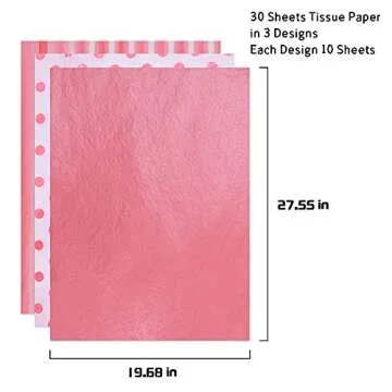 MR FIVE 30 Sheets 20 x 28 Inch Metallic Pink Tissue Paper Bulk,Gift Wrapping Tissue Paper Pink Tissue Paper for Gift Bags,Crafts and DIY,Gift Wrapping Papper for Birthday Baby Shower Wedding Holiday