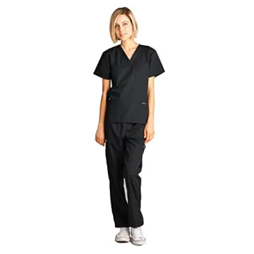 Dagacci Unisex Scrub Set - Black Medium Short Sleeve