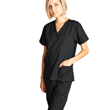 Dagacci Unisex Scrub Set - Black Medium Short Sleeve