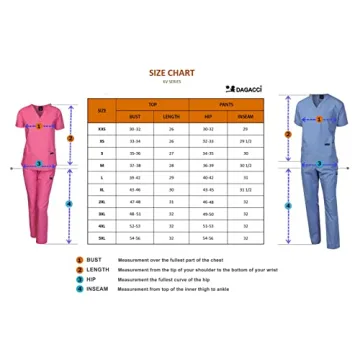 Dagacci Unisex Scrub Set - Black Medium Short Sleeve