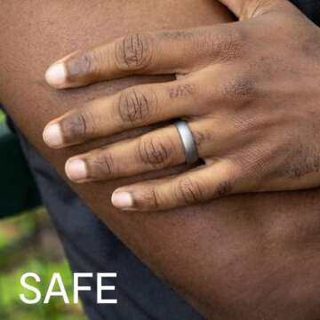 Durable ROQ Silicone Wedding Rings for Active Men