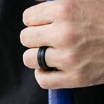 Durable ROQ Silicone Wedding Rings for Active Men