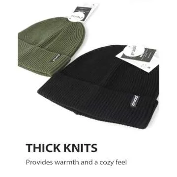 Zylioo XXL Knit Beanie Cap for Big Heads, Cuffed Beanies