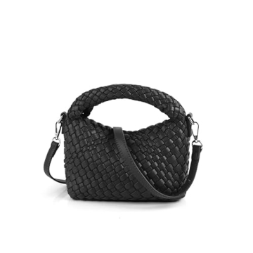 Woven Crossbody Bag Handmade Woven Handbags Fashion Shoulder Bag Leather Woven Bag Small Tote Bag wi...