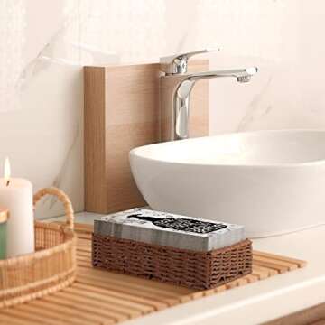 Bathroom Disposable Napkins Bathroom Guest Paper Hand Towels Bathroom Guest Paper Towels Just Wash Your Hands Please Bathroom Napkins for Powder Room Wedding Holiday (200, Black Marble)